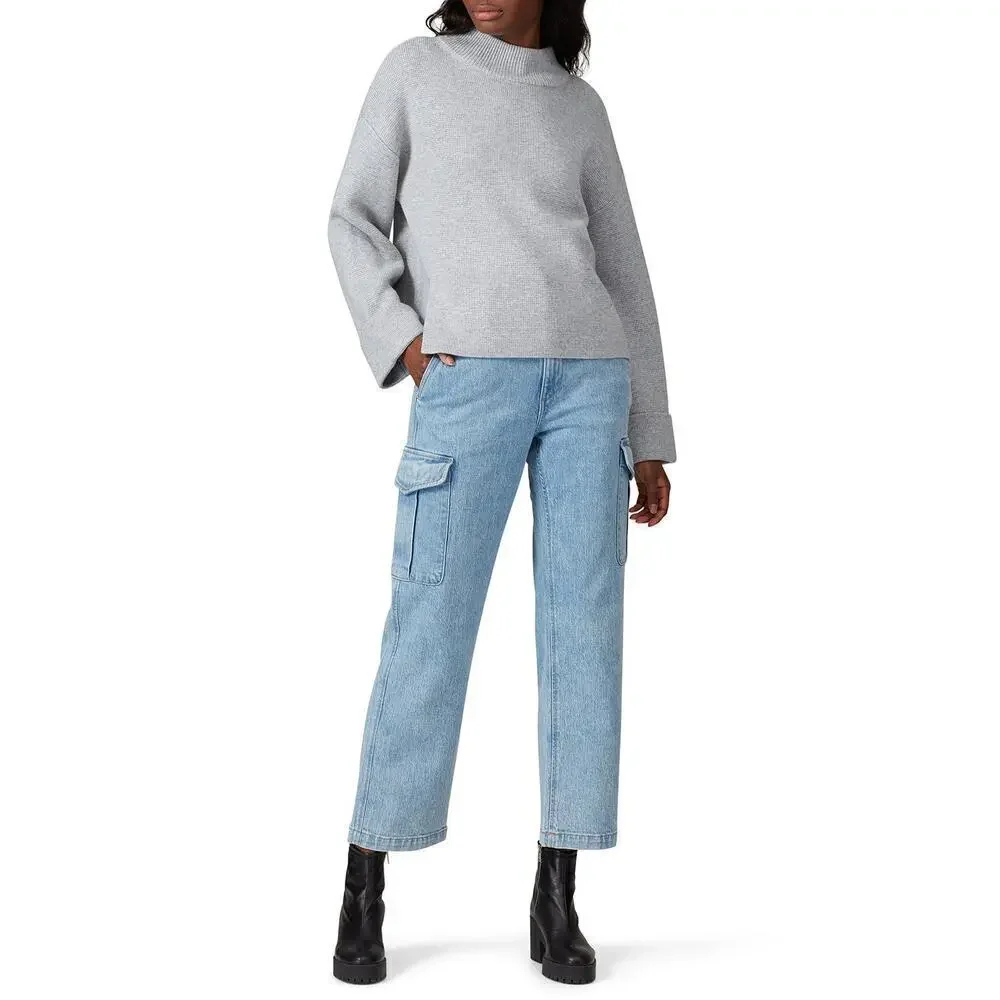 Victor Alfaro Mock Neck Sweater Oversized Gray XL
